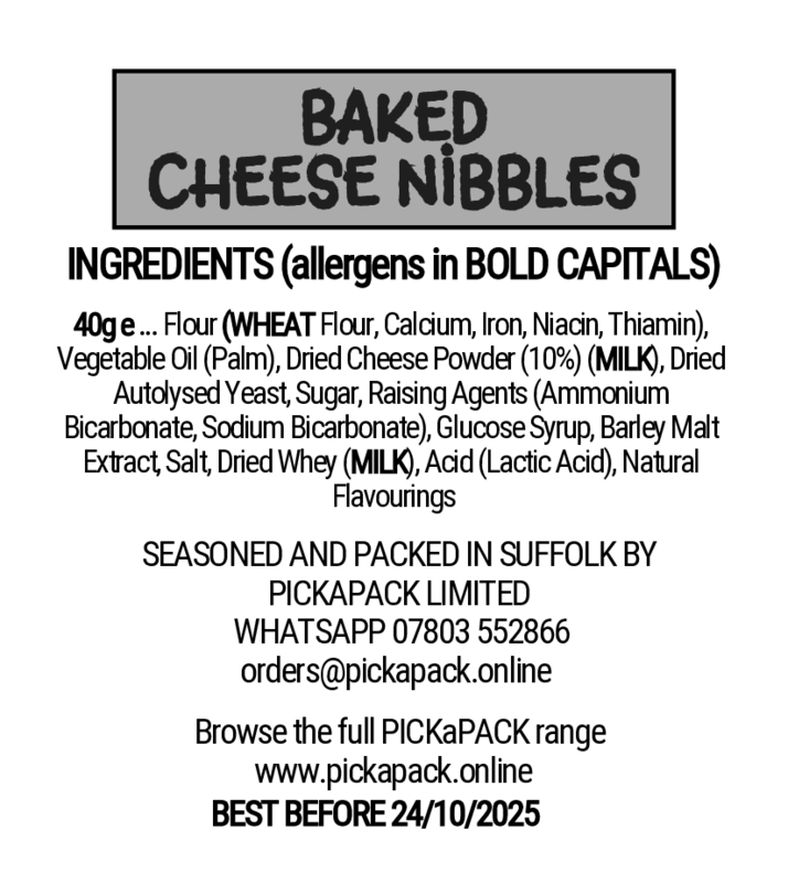 BAKED CHEESE NIBBLES - 40g x 12 Bags