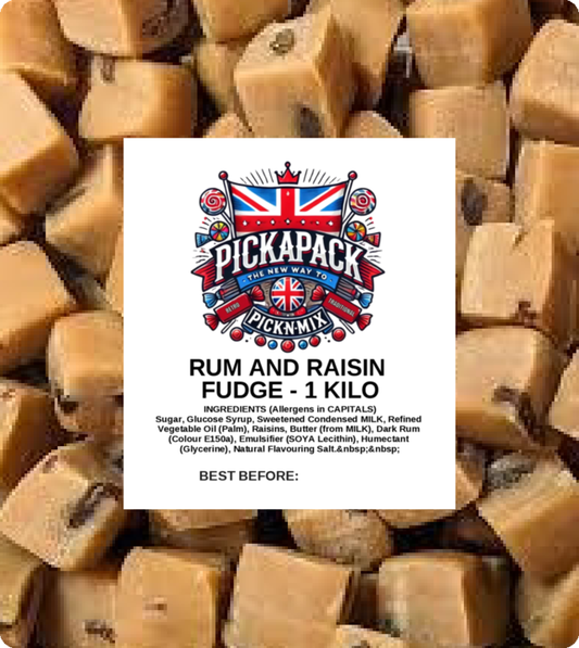 RUM AND RAISIN FUDGE - 1 Kilo Bag