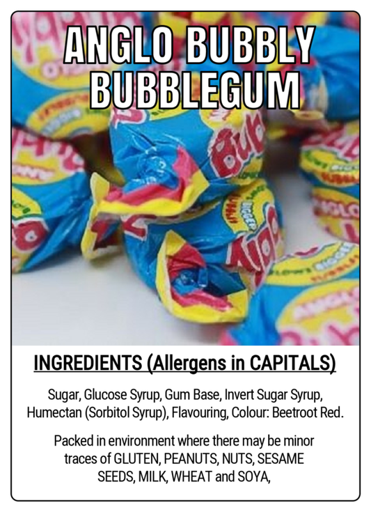 ANGLO BUBBLY BUBBLE GUM - 75g Scoop