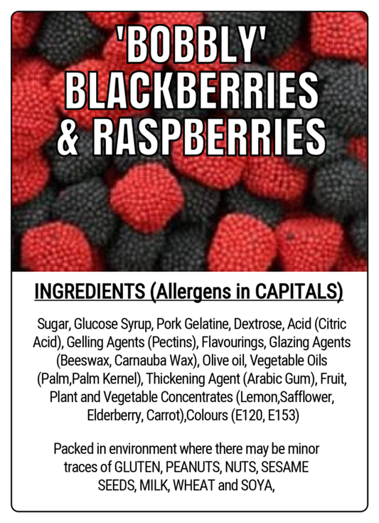 BOBBLY BLACKBERRIES AND RASPBERRIES - 75g Scoop