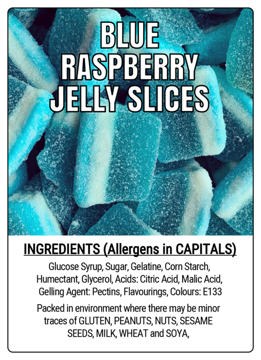 BLUE RASPBERRY JELLY SLICES - 75g Scoop