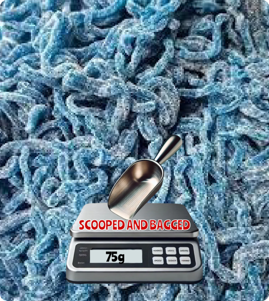 SOUR BLUE RASPBERRY SPAGHETTI - 75g Scoop