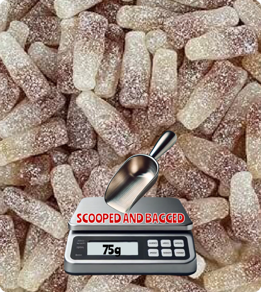 FIZZY COLA BOTTLES - 75g Scoop