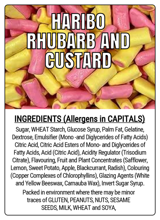 HARIBO RHUBARB AND CUSTARD - 75g Scoop