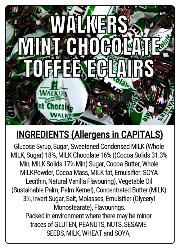 WALKERS MINT CHOCOLATE TOFFEE ECLAIRS - 75g Scoop