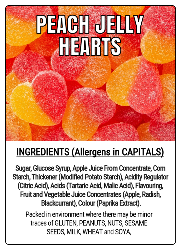 PEACH JELLY HEARTS - 75g Scoop