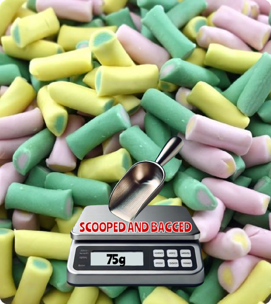 RHUBARB AND CUSTARD TUBES- 75g Scoop