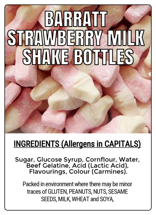 BARRATT STRAWBERRY MILK SHAKE BOTTLES - 75g