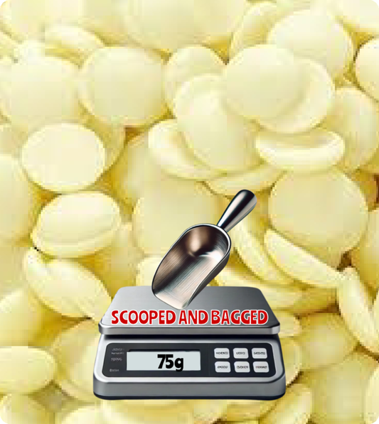 WHITE CHOCOLATE DROPS - 75g Scoop
